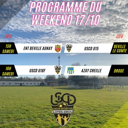 Programme du week-end 🩷💛🖤🩷