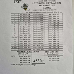 Loto USCD et Marmay les 11 et 12 décembre à Cloyes ! 💛🖤